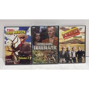 Lot of (3) Western DVD: The Lone Ranger-Daniel Boone-Bonanza Brand New Sealed